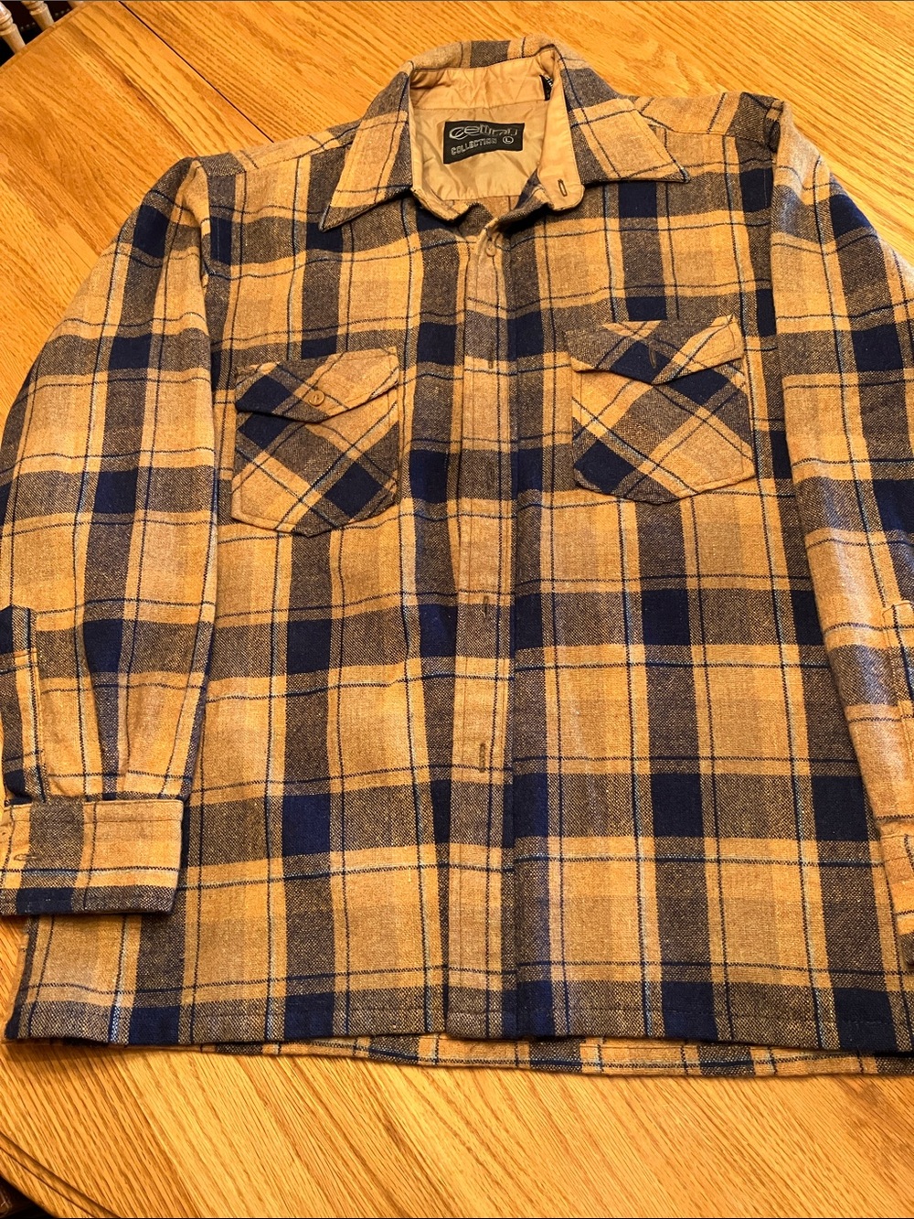 Collins & Co. Men's Yellow Plaid Button-Down Shirt Jacket